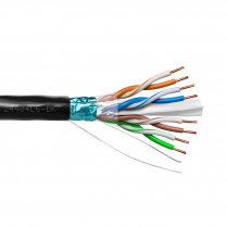 Provo câble CAT6 STP SOL BC blindé en feuilles d'aluminium 23-4pr 550MHz CMR ETL FT4 RoHS – avec gaine noire