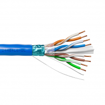 Provo câble CAT6 STP SOL BC blindé en feuilles d'aluminium 23-4pr 550MHz CMR ETL FT4 RoHS – avec gaine bleue