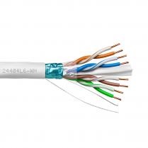 Provo câble CAT6 STP SOL BC blindé en feuilles d'aluminium 23-4pr 550MHz CMR ETL FT4 RoHS – avec gaine blanche