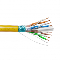 Provo câble CAT6 STP SOL BC blindé en feuilles d'aluminium 23-4pr 550MHz CMR ETL FT4 RoHS – avec gaine jaune