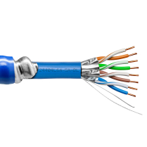 Provo c&acirc;ble CAT6 STP SOL BC blind&eacute;e en feuilles d'aluminium 23-4pr AIA 500MHz CMR ETL FT4 UL RoHS &ndash; avec gaine bleue