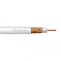 Provo câble RG6U solide 18 AWG avec blindage tressé à 95% CSA FT4 UL RoHS – avec gaine blanche