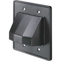 Arlington plaque passe-câble double à basse tension style couvercle – noire