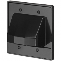 Arlington plaque frontale passe-câble double SCOOP avec partie enlevable – noire