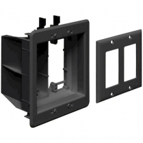 Arlington 2 Gang Combo HiLo Voltage Recessed Box Existing/New Const. Black