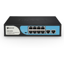BDCOM Commutateur PoE multifonction 8 ports 10/100 Mbps + 2 ports TX
