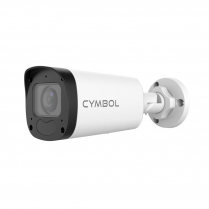 Caméra IP Cymbol de 4 MP, avec objectif à focale variable motorisée entre 2.8 et 12 mm, Starlight et de type canon – blanche