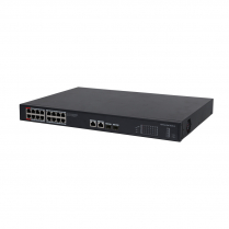 Cymbol Commutateur Ethernet Gigabit PoE+ 16 ports avec 2 ports Gig RJ45 et 2 ports SFP montants