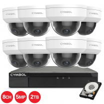 Cymbol 8CH IP Kit w/ 8 x 5MP White VPD Cameras and 8CH 2TB NVR