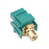 Provo coupleur double RCA femelle plaqué or – vert