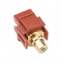 Provo coupleur double RCA femelle plaqué or – rouge