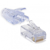 Platinum Tools combo EZ-RJ45 Cat6: 50 connecteurs EZ-RJ45 Cat6 et 50 serre-câbles Snag-Proof Cat6 – 100 pièces/bocal