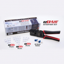 Platinum Tools kit pour débutants ez-EX avec crimper EXO, die, connecteurs ezEX38/44/48 et serre-câbles