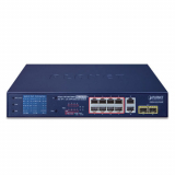 PLANET commutateur à 8 ports POE 802.3at + 2 ports Gigabit et avec écran LCD