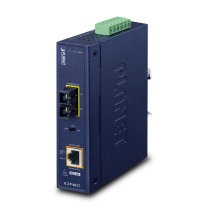 Planet convertisseur industriel IP30 10/100/1000 Base-T à SX avec POE