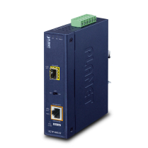 PLANET convertisseur industriel IP30 10/100/1000 Gigabit Base-T vers SFP avec PoE