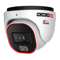 Provision-ISR Caméra tourelle 2MP S-Sight hybride IP à lentille fixe avec IR 20M et analyses DDA