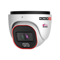 Provision-ISR Caméra hybride de dissuasion active IP fixe S-Sight 4MP en dôme turret avec lentille 2,8 mm, IR 30M et analytique DDA – Blanc