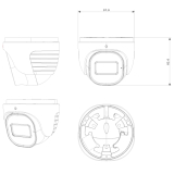 Provision-ISR caméra Hybrid-IP en forme de tourelle, série S-Sight, de 4 MP, avec IR de 40M et objectif fixe de 2.8 mm et analyse DDA – grise