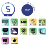 Provision-ISR caméra IP de type canon, série S-Sight, de 2 MP, avec objectif à focale variable entre 2.8 et 12 mm et IR de 40M – blanche