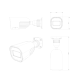 Provision-ISR caméra IP de type canon, série Eye-Sight, de 6 MP, avec objectif fixe de 3,6 mm et IR de 40 m et analyse DDA2 – blanche