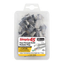 Simply45® fiches modulaires RJ45 à passage de terre interne blindée Cat5e, 50 pièces à clapet – Teinte bleue