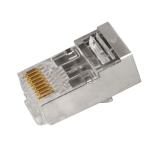 Simply45® fiches modulaires RJ45 à passage de terre interne blindée Cat5e, 50 pièces à clapet – Teinte bleue