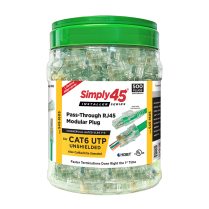 Simply45® cat6 Pass-Through RJ45 non blindé – 500 fiches – teinte verte