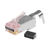 Simply45® proSeries Cat6/6a Passage de terre externe blindé RJ45 avec Cap45® et Bar45® – 50 pièces/pot – teinte rouge