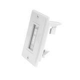 SynConnect Single Gang Brush Plate with Drywall Clip – White