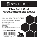 SyncFiber câble à fibre optique duplex LC/LC OM3 de 1 mètre bleu aqua