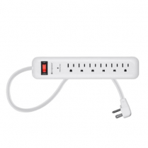 SyncPower 6 Outlet Power Bar w400J Surge Protection EMI/RFI c(ETL)us – 3ft. Cord White