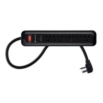 SyncPower 6 Outlet Power Bar w400J Surge Protection EMI/RFI c(ETL)us – 3ft. Cord Black