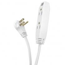 SyncPower 16-3c SPT2 Indoor Extension Cord – 3-Prong Plug – c(UL) 6ft. Cord White