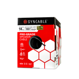 SynCable Pro-Grade Audio 14-2c 105 STR BC OFC c(UL) FT4 RoHS In-Wall Cable – 150m Box – Black JKT