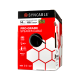 SynCable Pro-Grade Audio 14-4c 105 STR BC OFC c(UL) FT4 RoHS In-Wall Cable – 150m Box – Black JKT