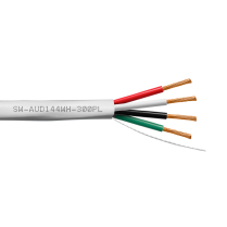 SynCable câble plénum mural pour haut-parleurs 14-4c 105 STR BC OFC c(UL) FT6 RoHS – boîte de 300m – avec gaine blanche