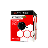 SynCable Plenum Audio 16-2c 65 Strand OFC c(UL) FT6 RoHS In-Wall Cable – 300m Box – Black JKT