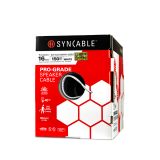 SynCable câble mural de grade professionnel pour haut-parleurs 16-4c 65 STR BC OFC c(UL) FT4 RoHS – boîte de 150m – avec gaine blanche