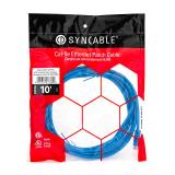 SynCable câble de raccordement moulé RJ45 CaT5E 350MHz FT-4 – 10 pieds – bleu