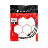 SynCable RJ45 CAT5E 350MHz FT-4 Molded Patch Cable – 3ft – Black