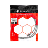 SynCable câble de raccordement moulé RJ45 CaT5E 350MHz FT-4 – 3 pieds – gris