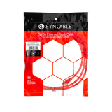 SynCable câble de raccordement moulé RJ45 CaT5E 350MHz FT-4 – 3 pieds – rouge