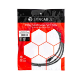 SynCable câble de raccordement moulé RJ45 Cat6 550MHz FT-4 – 10Gbit/s – 5 pieds – noir