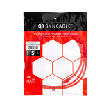 SynCable câble de raccordement moulé RJ45 Cat6 550MHz FT-4 – 10Gbit/s – 5 pieds – rouge