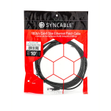 SynCable câble de raccordement super mince moulé RJ45 Cat-6 10Gbit/s – 10 pieds – noir