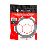 SynCable câble de raccordement super mince moulé RJ45 Cat-6 10Gbit/s – 10 pieds – gris