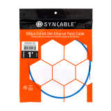 SynCable câble de raccordement super mince moulé RJ45 Cat-6a 10gb/s – 1 pieds – bleu