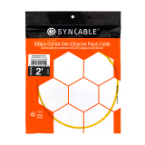 SynCable câble de raccordement super mince moulé RJ45 Cat-6a 10gb/s – 2 pieds – jaune