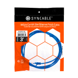 SynCable câble de raccordement super mince moulé RJ45 Cat-6a 10gb/s – 3 pieds – bleu